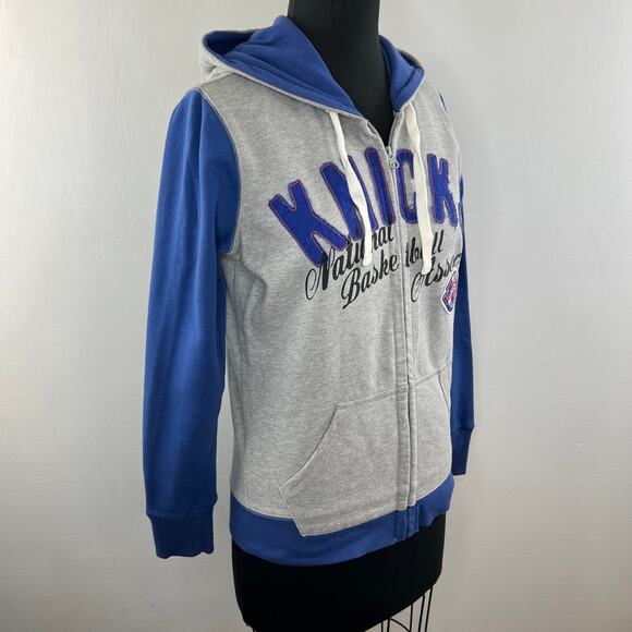 New York KNICKS NBA G-III 4Her by Carl Banks Gray Blue Zip Up Hoodie Size M - Picture 4 of 10